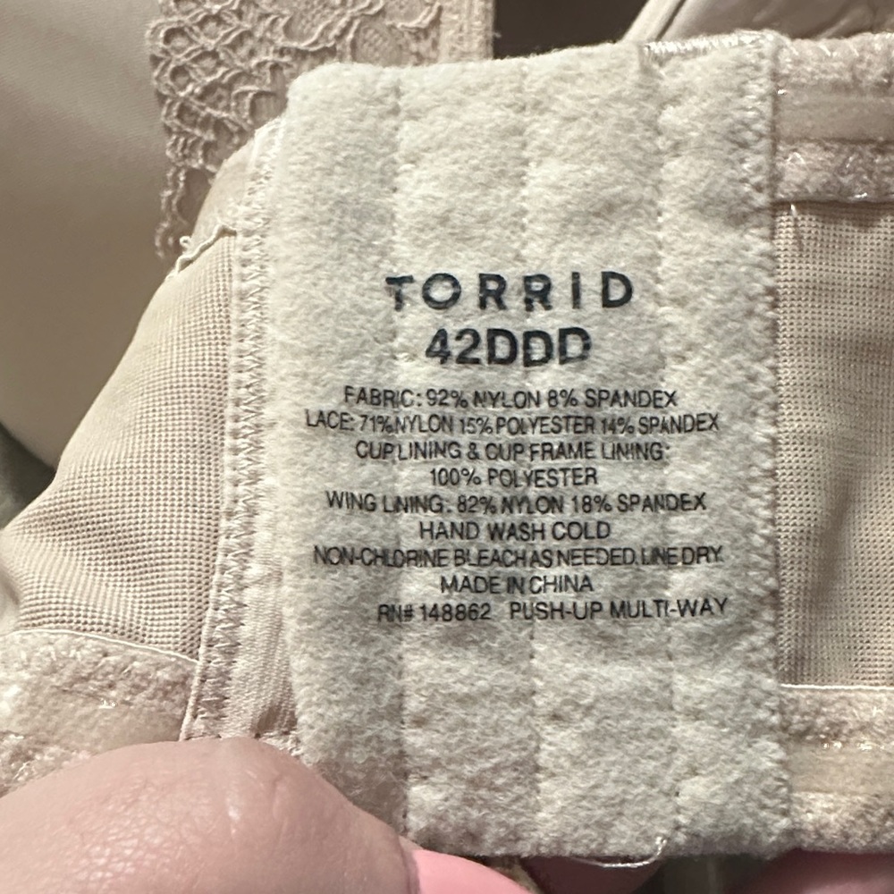 Torrid Lace Women's Push Up Strapless Bra in Nude Size 42DDD - Picture 4 of 4